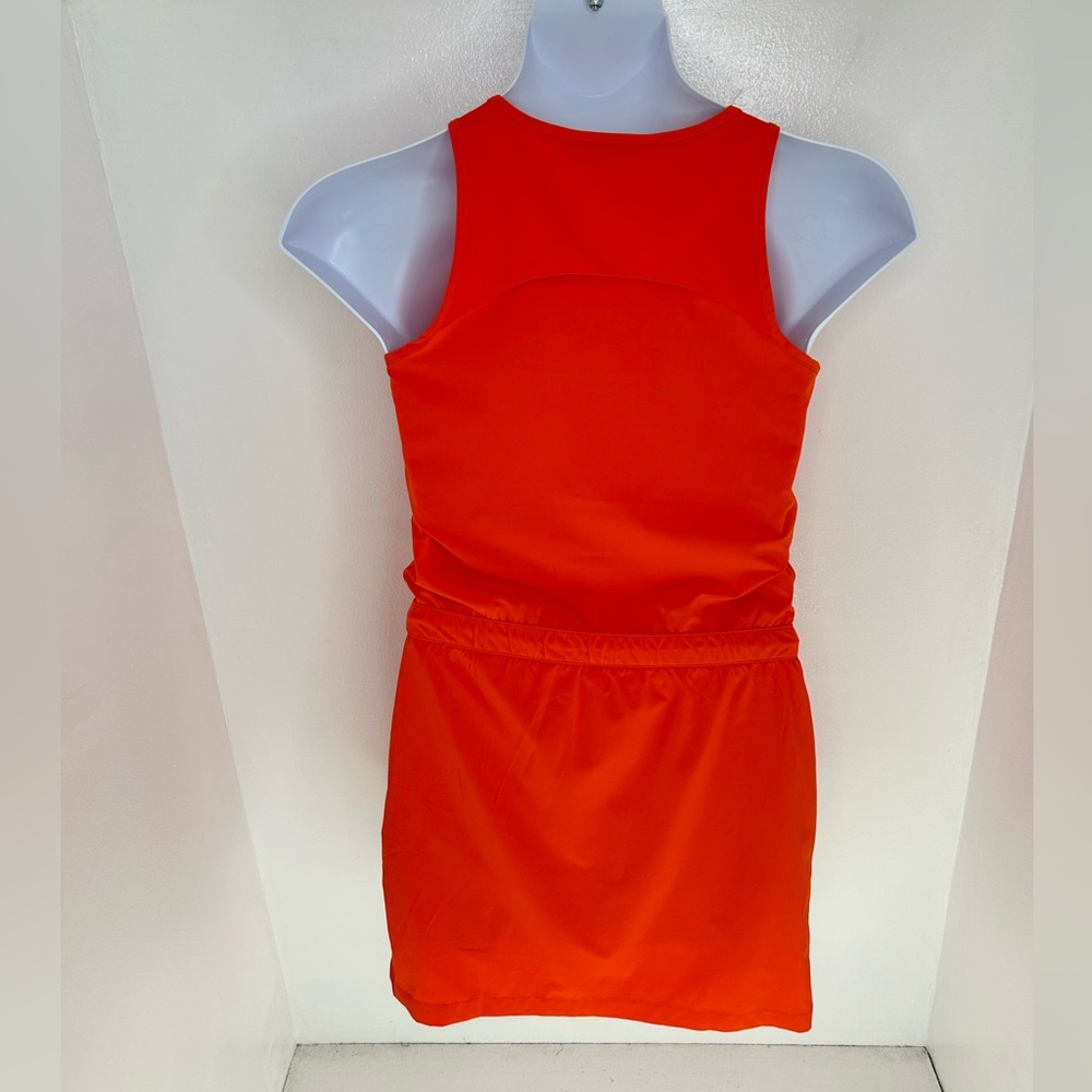 Athleta Expedition‎ Dress Size 4 Orange Built in Shorts Cinch Waist Minimalist - Picture 8 of 15